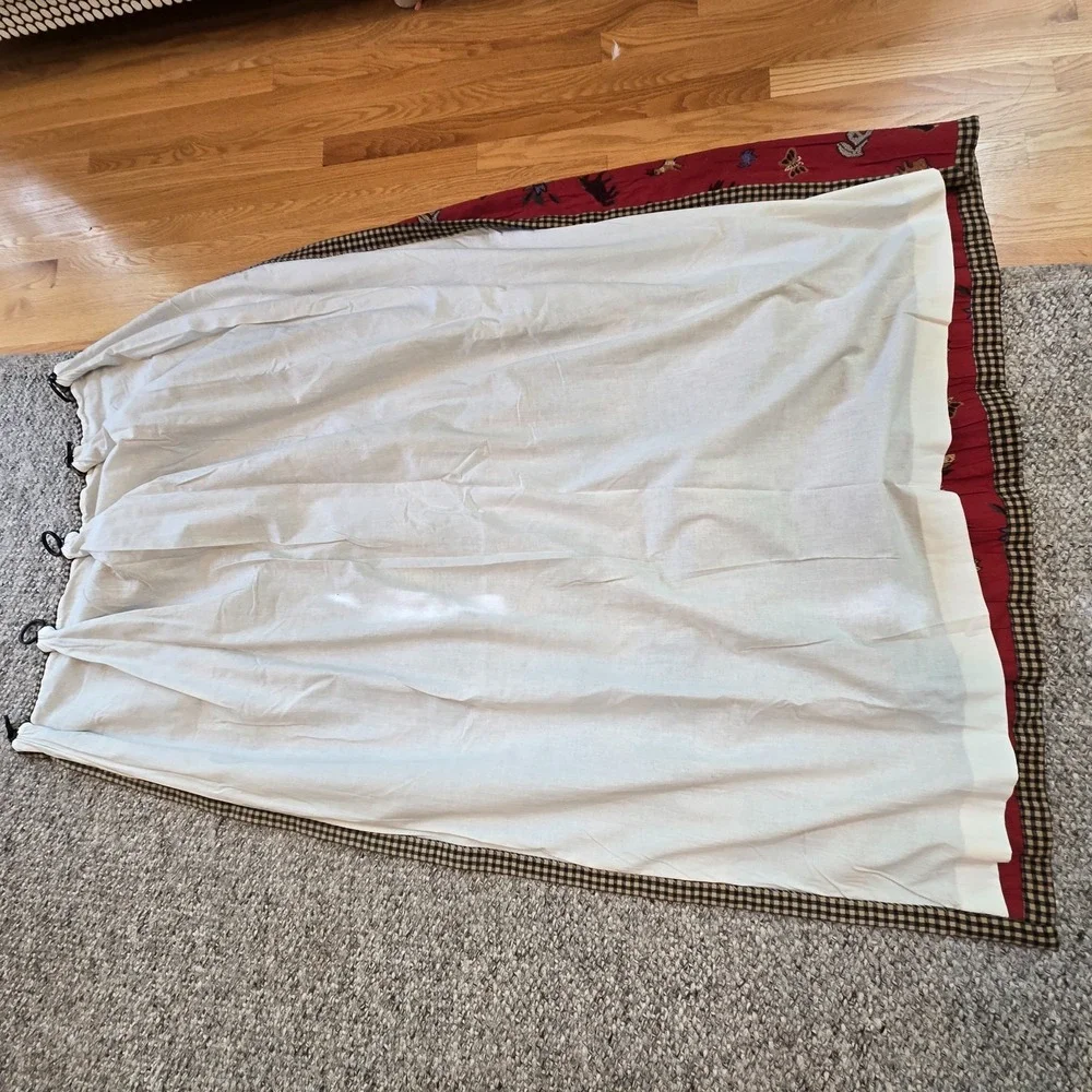 Set Of 2 Handmade Lined Curtains 28x49 Lodge Cabin Animal Embroidered ~4 avail.